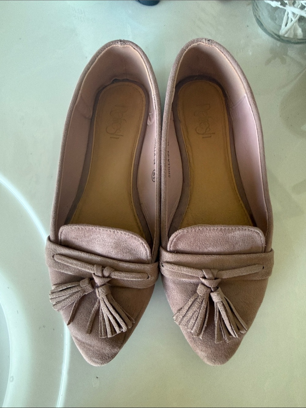 Refresh light pink Pointed Tassel Flats - Women